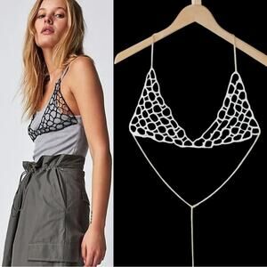 Free People Ethereal Dainty First Love Pearl Body Chain in Ivory NWT Coquette OS